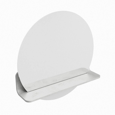 Mondiaz SPOT miroir – Ø 50 cm – avec tablette – Opalo (marbre blanc)