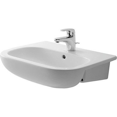 Duravit D Code lavabo semi-encastré avec fixation incluse 55x44cm 1 trou de robinet blanc