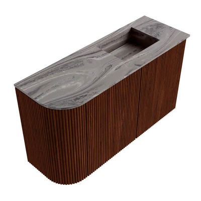 Mondiaz JOYA-DLUX 71.6cm toiletmeubel - ronding links kleur Ruby - Wastafel FAYE positie Rechts 1 kraangat kleur Sombra.