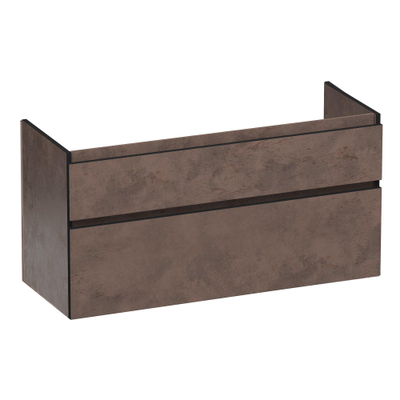 BRAUER Delight Edge wastafelonderkast 120 2 softclose lades - greeploos - 1 sifon uitsparing - Erosion