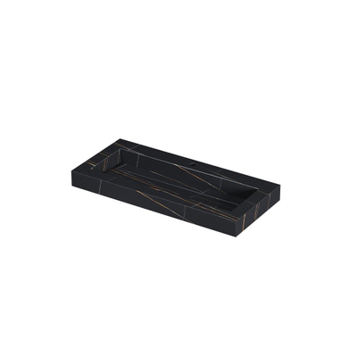 INK Pitch wastafel - 100x45x9cm - 1 wasbak - 1 kraangat - drain keramiek Lauren black mat