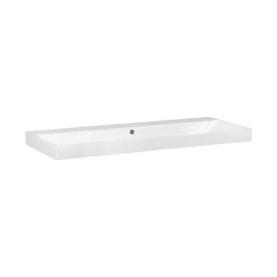 Saniclass Wave Meubelwastafel - 120x46x7.5cm - overloop - 1 wasbak - zonder kraangat - keramiek - wit