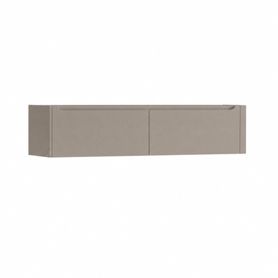 H&R Badmeubelen Juice Wastafelonderkast - 180x45x40cm - rechterhoek afgerond - 2 lades - geïntegreerde greep - olive
