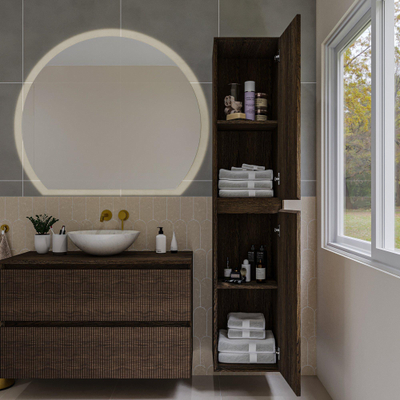 Saniclass Holz Atelier Armoire haute - 180x38x38cm - 2 portes - Chêne charcoal