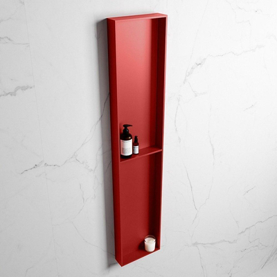 Mondiaz Easy nis 29.5x89.5x8cm voor Inbouw/opbouw 2 open vakken Solid surface Fire/Fire