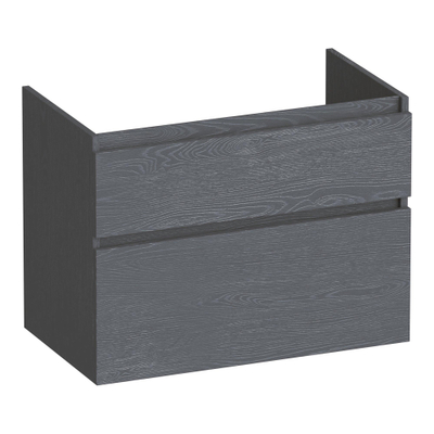 BRAUER Delight wastafelonderkast - 80x46x60cm - 2 softclose lades - greeploos - 1 sifon uitsparing - Timber Grey