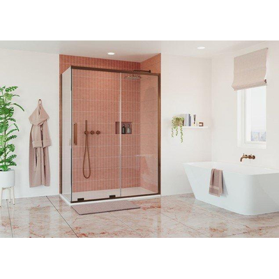 Crosswater Optix Paroi latérale - 90cm - pour porte coulissante - Bronze brossé