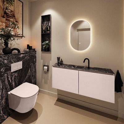 MONDIAZ TURE-DLUX Meuble toilette - 120cm - Rosee - EDEN - vasque Lava - position centrale - 1 trou de robinet