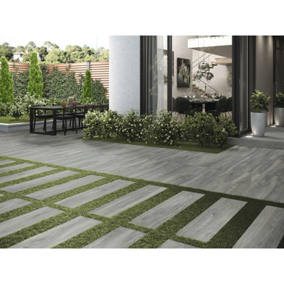 Baldocer cerámica frêne 29,5x120 rectifié carrelage sol et mur gris mat