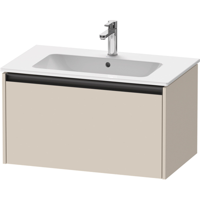 Duravit Ketho.2 Wastafelonderbouwkast - met 1 lade - 81x48x44cm - met greep antraciet - taupe supermat