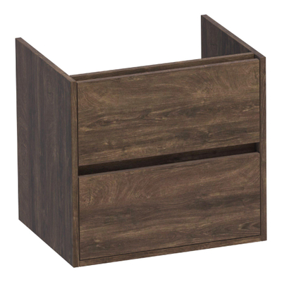 BRAUER Adore meuble sous-lavabo - 60x46x55cm - 2 tiroirs softclose - sans poignées - 1 découpe pour siphon - Grove