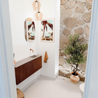 Mondiaz JOYA-DLUX 100cm toiletmeubel - kleur Ruby - Wastafel FAYE positie Rechts Zonder kraangat kleur Saba.