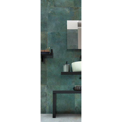 ÉCHANTILLON Terravito Dalora carreau mural et de sol - 60x60cm - 9mm - carré - rectifié - aspect béton - Emerald mat