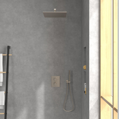 Villeroy & Boch Universal Showers regendouche - 35x35cm hoekig - Brushed Nickel (rvs)