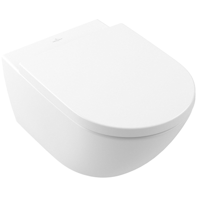 Villeroy & Boch Subway 3.0 Pack WC - sans bride - à fond creux - réservoir encastrable - Twistflush - plaque de commande blanc brillant - abattant softclose & quickrelease - Stone White CeramicPlus