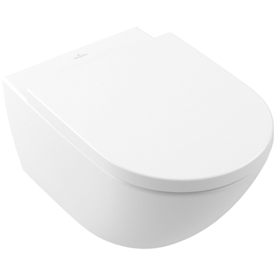 Villeroy & Boch Subway 3.0 Toiletset - zonder spoelrand - diepspoel - inbouwreservoir - twistflush - bedieningsplaat edelmat - zitting softclose & quickrelease - ceramic+ stone white