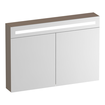 BRAUER Promise Deluxe spiegelkast – 99x70x15 cm – directe LED boven – Mokka