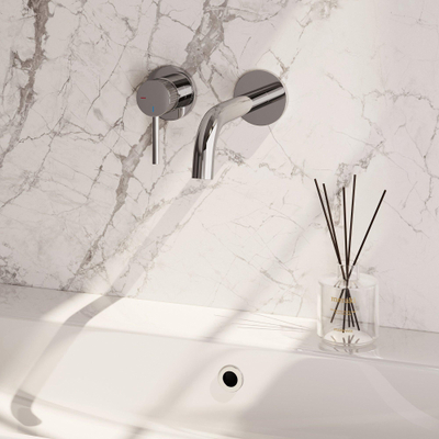 BRAUER Stripe Mitigeur lavabo encastré - bec courbé et rosaces modèle A2 - chrome