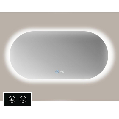 TuTTi Q-Mirrors spiegel – pilvorm – 100x70 cm – indirecte LED rondom – spiegelverwarming