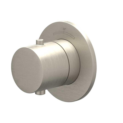 IVY Bond Afbouwdeel - voor Inbouwthermostaat - Symmetry - rond rozet - Geborsteld nickel PVD