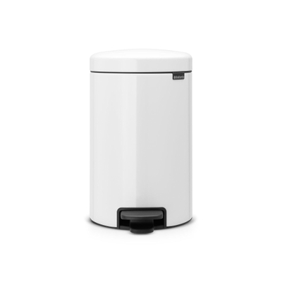 Brabantia NewIcon Poubelle à pédale - 12 litres - seau intérieur métallique - blanc