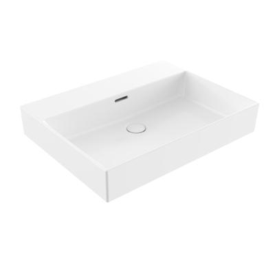Saniclass Legend Meubelwastafel - 61x47x12cm - met overloop - 1 wasbak - 0 kraangaten - keramiek - mat wit