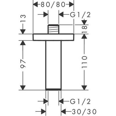 Hansgrohe Pulsify E raccord de plafond 10cm mat noir