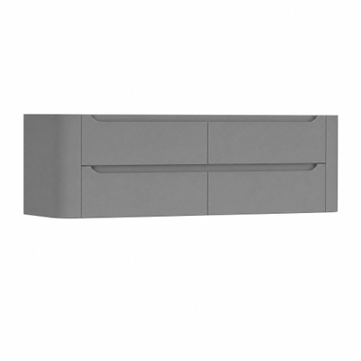 H&R Badmeubelen Juice Meuble sous vasque - 140x45x50cm - coins arrondis - 4 tiroirs - poignée intégrée - stone grey mat
