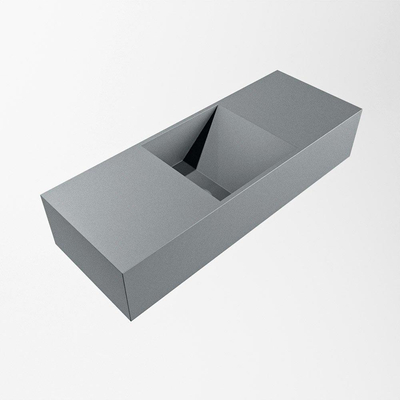 Mondiaz TYNE Fontein - 60x23x12cm - wasbak midden - zonder kraangaten - solid surface - Plata