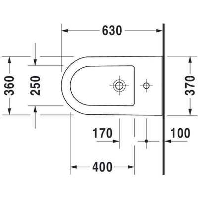 Duravit Darling New Staand bidet - inclusief bevestiging - 63x36cm - glans wit