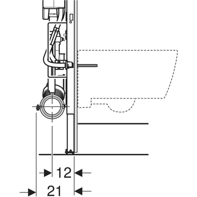Geberit Duofix WC suspendu 112cm sigma 12cm hauteur WC réglable. bras de soutien.