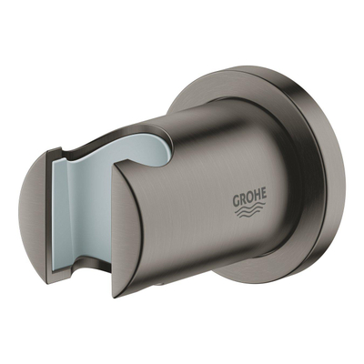 Grohe Rainshower Handdouchehouder - niet verstelbaar - ronde rozet - brushed hard graphite (antraciet)