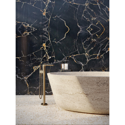 Hansgrohe Axor Citterio C afbouwdeel v. vrijstaande badkraan m. omstel m. handdouche en cubic cutvloermontage. voorsprong 19.4cm - brushed bronze