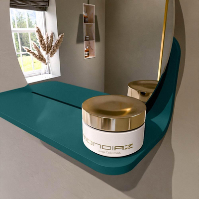 Mondiaz SPOT Miroir de salle de bain - rond 30cm - plan de miroir - couleur Smag