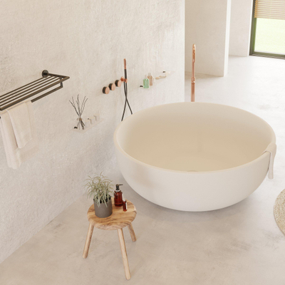 Ideavit Solidround Baignoire îlot 135x135cm ronde Solid Surface blanche