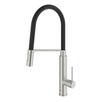 Grohe Concetto Keukenkraan - uittrekbare uitloop - 2 straalsoorten - met profesionele handdouche - Brushed Supersteel (RVS)