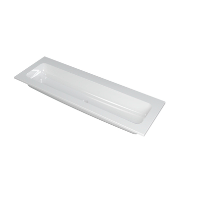INK Faktor wastafel - 140x45x1.5cm - 1 wasbak - 0 kraangaten - polystone wit glans