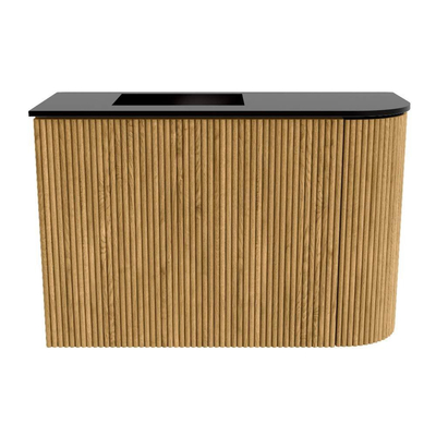 Mondiaz JOYA 61.6cm meuble de salle de bains - arrondi droit couleur Oak - Vasque FAYE position Gauche 1 trou de robinet couleur Urban