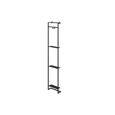 Proline Kastframe - 35x11.5x169cm - 2 handdoekhaakjes - mat zwart