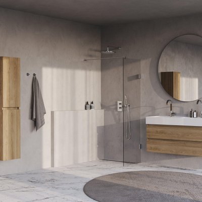 BRAUER Void Inloopdouche - 50x200cm - glascoating - helder glas - Chroom