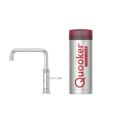 Quooker Classic Fusion Square kokendwaterkraan - draaibare uitloop - PRO3 reservoir - Warm / kokend water - Chroom