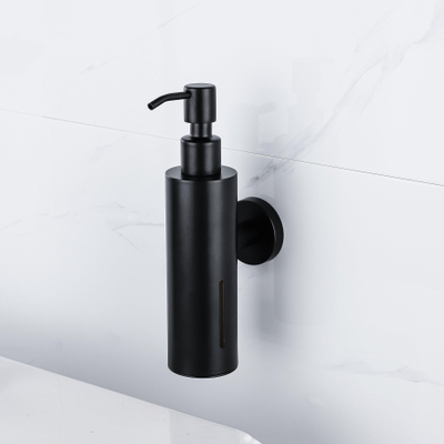 Fortifura Calvi zeepdispenser - wand - rond - mat zwart - licht beschadigd - OUTLET UDEN