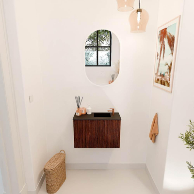 Mondiaz JOYA 60cm meuble de toilette - couleur Ruby - Vasque FAYE position Droite 1 trou de robinet couleur Urban.