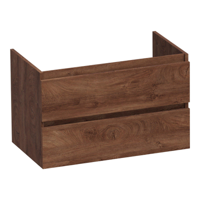 BRAUER Joy Badkamermeubelset - 80cm - 2 softclose lades - greeploos - 1 sifon uitsparing - 1 wasbak - 1 kraangat - Forest Cacao SHOWROOMMODEL