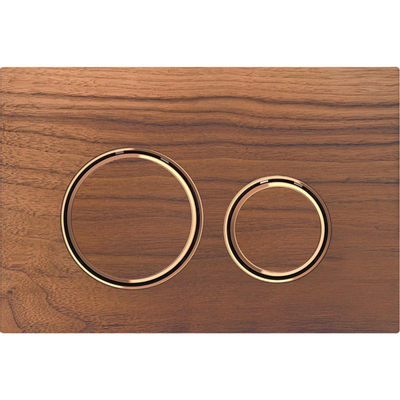 Geberit Sigma50 bedieningsplaat - 2-toets spoeling - rond - rood goud/Amerikaans - dualflush - noten (hout)