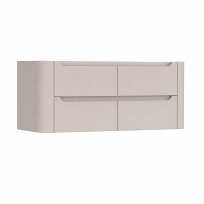 H&R Badmeubelen Juice Wastafelonderkast - 120x45x50cm - afgeronde hoeken - 4 lades - geïntegreerde greep - beige mat
