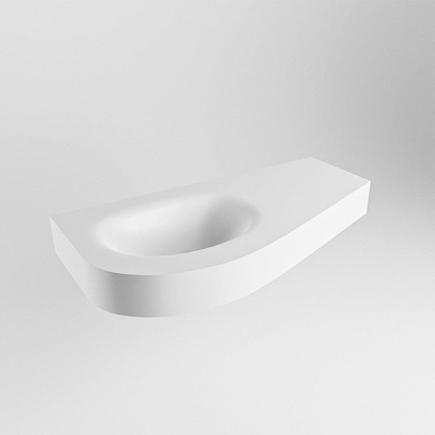 Mondiaz DULCET vrijhangende wastafel - 100x50x12cm - Organisch - zonder kraangat - wasbak links - solid surface Talc