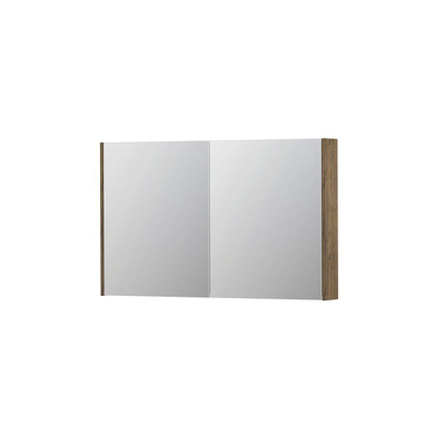 INK SPK2 armoire de toilette – 120 x 74 x 14 cm – 2 portes, portes-miroir double face – Chêne Naturel