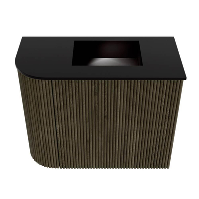 Mondiaz JOYA 51.6cm toiletmeubel - ronding links kleur Shadow - Wastafel FAYE positie Rechts 1 kraangat kleur Urban.