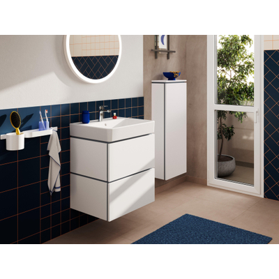 Hansgrohe Xelu Q wastafel - 80x48x8cm - planchet links - 1 kraangat - opzet - wit